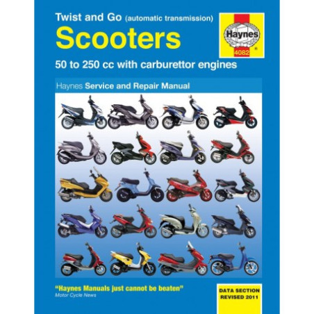 Twist and Go (automatic transmission) Scooters Service and Repair Manual 50 - 250cc with carburettor engines