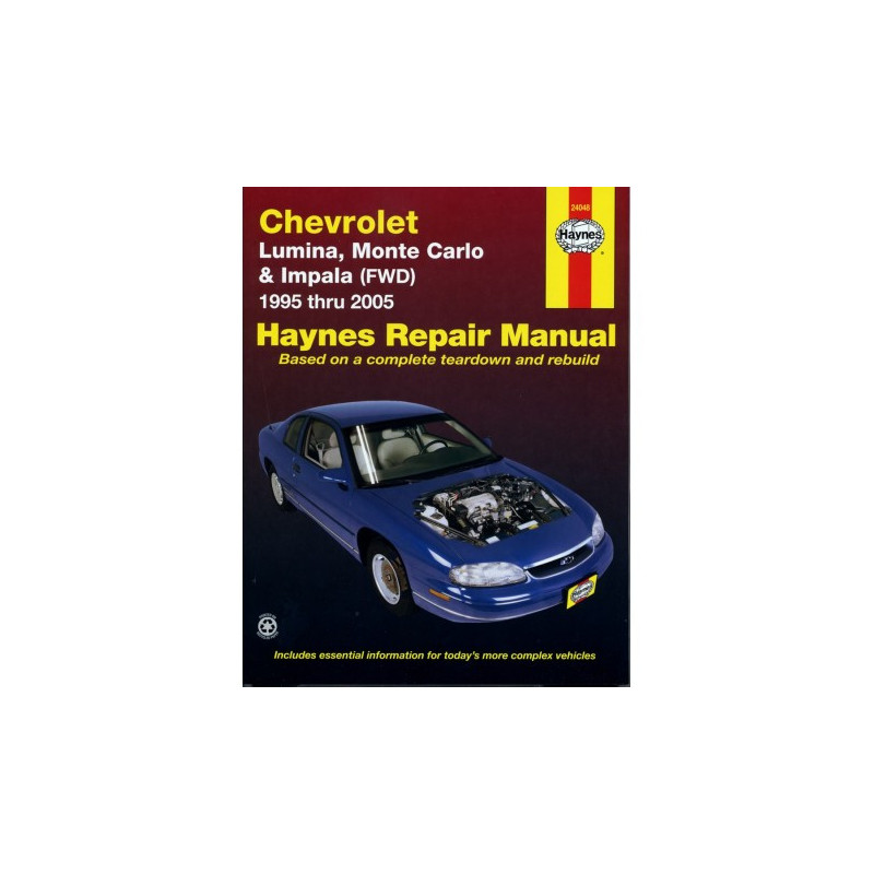 Chevrolet Lumina Monte Carlo and Impala Haynes Repair Manual for 1995 thru 2005 Front-wheel Drive Models. Does not