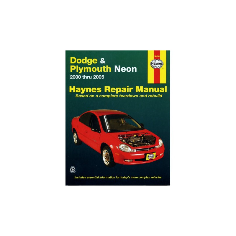 Dodge and Plymouth Neon Haynes Repair Manual for 2000 thru 2005 (excluding information specific to SRT-4 models)