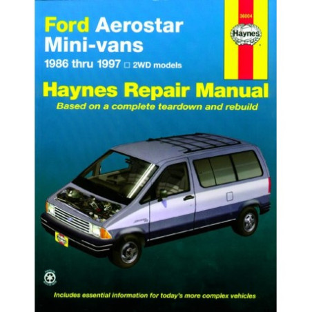 Ford Aerostar Mini-vans Haynes Repair Manual for 1986 thru 1997 with two wheel drive