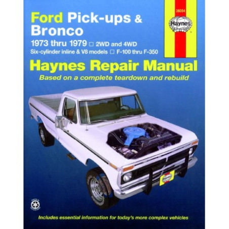 Ford Pick-ups and Bronco Haynes Repair Manual covering All Ford full-size pick-ups F-100 thru F-350 and Ford Bronco