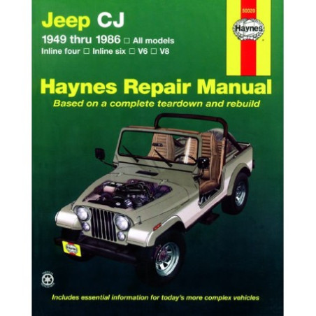 Jeep CJ Haynes Repair Manual covering all Jeep CJ models Scrambler Renegade. Laredo and Golden Eagle (1949 thru 198