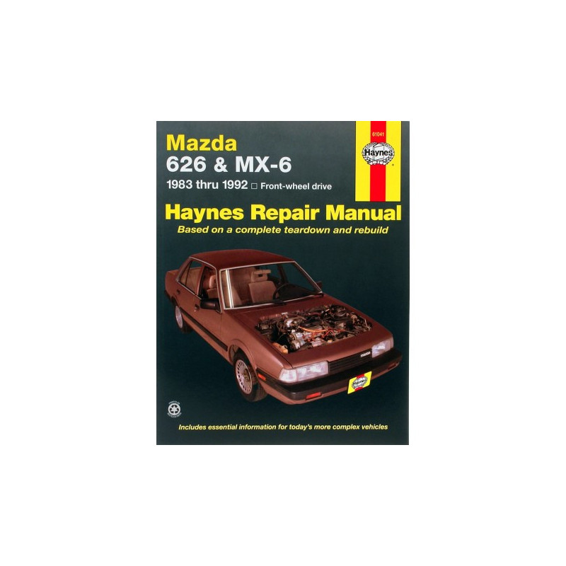 Mazda 626 and MX-6 Haynes Repair Manual Covering Mazda 626 and MX-6 front-wheel drive models for 1983 thru 1992 (Ex