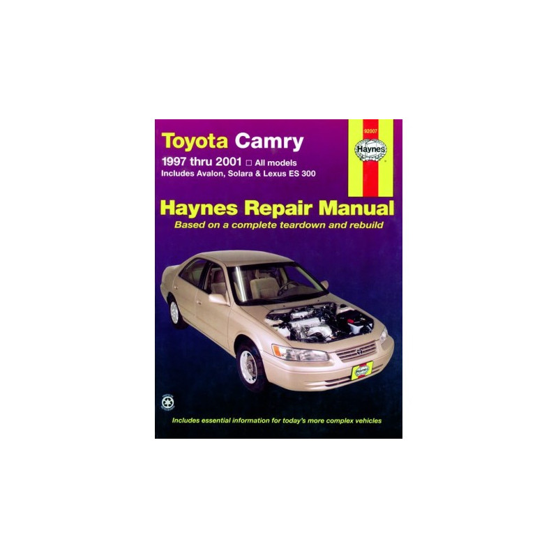 Toyota Camry Haynes Repair Manual covering Solara ('99-'01) Camry ('97-'01) Avalon ('97-'01) and Lexus ES 300 ('97-