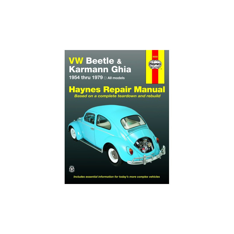 VW Beetle & Karmann Ghia Haynes Repair Manual for 1954 thru 1979