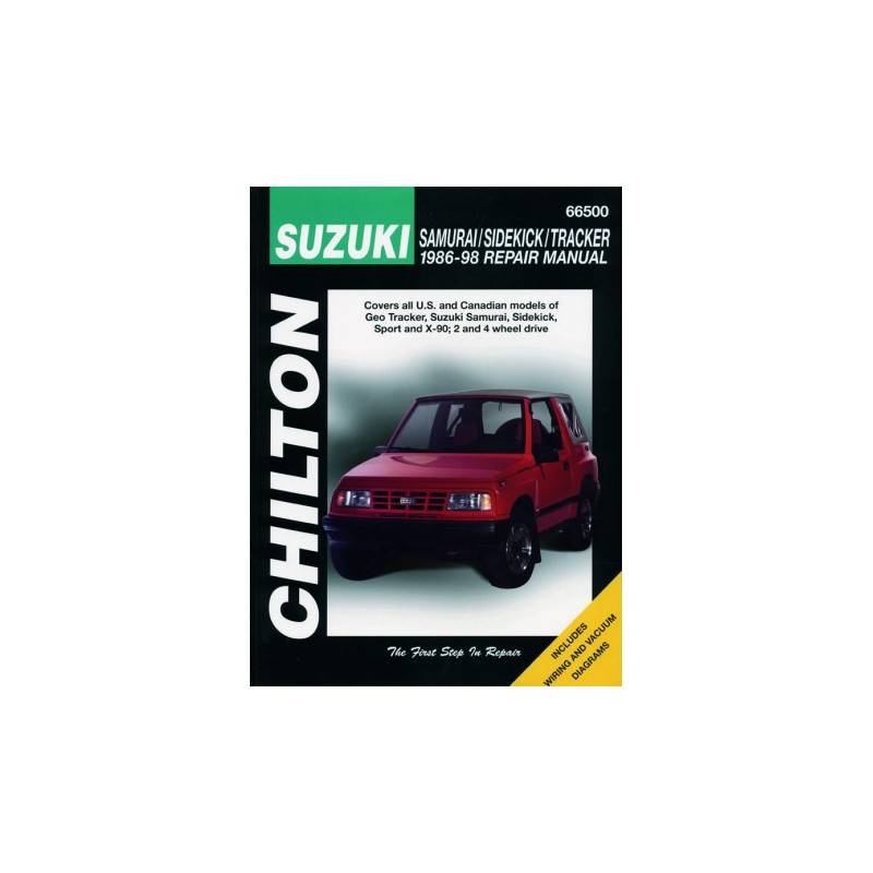 Suzuki Samurai Sidekick & Tracker Chilton Repair Manual covering all models of Geo Tracker Suzuki Samurai Sidekick