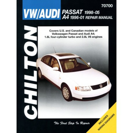 Volkswagen Passat (1998-05) and Audi A4 (1996-01) Chilton Repair Manual covering models with 1.8L four-cylinder tur